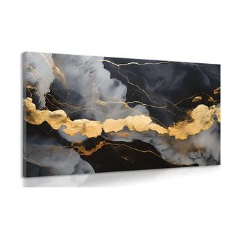 CANVAS PRINT BLACK MARBLE - MARBLE PICTURES - PICTURES