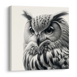 OBRAZ REALISTICKÝ PORTRÉT SOVY - OBRAZY PTÁCI - OBRAZY