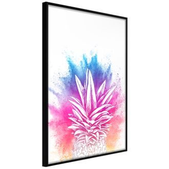 Plagát pastelový ananás - Rainbow Pineapple Crown