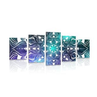 5-DÍLNÝ OBRAZ MODERNÍ MANDALA S ORIENTÁLNÍM VZOREM - OBRAZY FENG SHUI - OBRAZY
