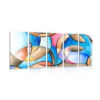 5-DÍLNÝ OBRAZ ABSTRAKTNÍ KRESBA TVARŮ - ABSTRAKTNÍ OBRAZY - OBRAZY