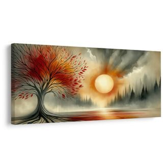 OBRAZ PODZIMNÍHO STROMU ŽIVOTA U JEZERA - OBRAZY STROMY ŽIVOTA - PICTURES