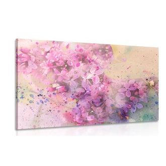 CANVAS PRINT PINK BRANCH OF FLOWERS - PICTURES FLOWERS - PICTURES