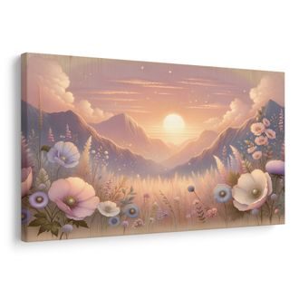 OBRAZ ROMANTICKÝ ZÁPAD SLUNCE S LOUKOU - OBRAZY VÝCHOD A ZÁPAD SLUNCE - OBRAZY