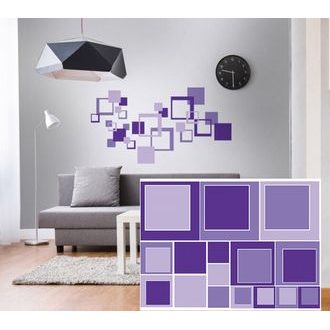 DECORATIVE WALL STICKERS PURPLE SQUARES - STICKERS