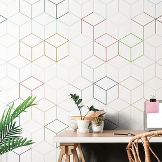 SAMOPRZYLEPNA TAPETA KOLOROWE KOSTKI - TAPETY SAMOPRZYLEPNE - TAPETY