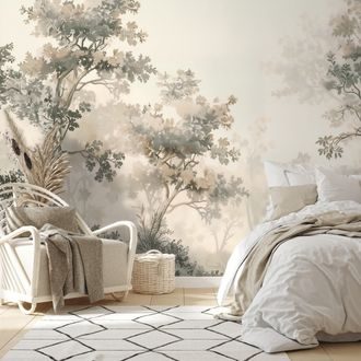 FOTOTAPET AUTOADEZIV PEISAJ FORESTIER MINIMALIST - TAPET COPACI - TAPETURI