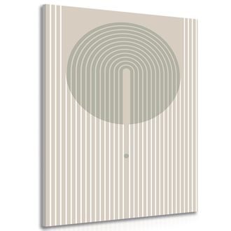 OBRAZ STYLOVÝ VZOR S KRUHEM MID-CENTURY - ABSTRAKTNÍ OBRAZY - OBRAZY