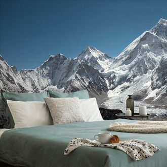 FOTOTAPETE SCHNEEBEDECKTE BERGE - TAPETEN MIT NATURMOTIVEN - TAPETEN