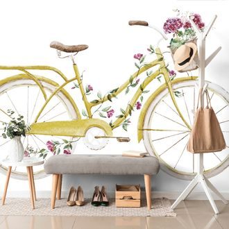 SELF ADHESIVE WALLPAPER ILLUSTRATION OF A RETRO BICYCLE - SELF-ADHESIVE WALLPAPERS - WALLPAPERS