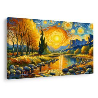 OBRAZ SLUNCE NAD ŘEKOU - OBRAZY VÝCHOD A ZÁPAD SLUNCE - OBRAZY