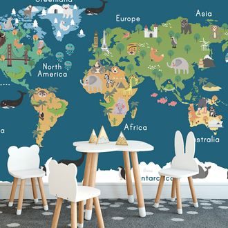 SELF ADHESIVE WALLPAPER WORLD MAP FOR CHILDREN - SELF-ADHESIVE WALLPAPERS - WALLPAPERS