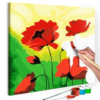 Picture painting by numbers poppies