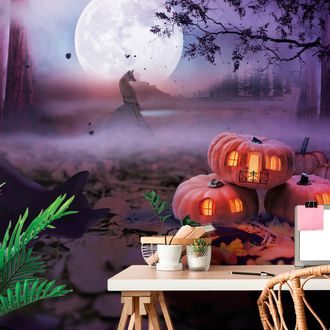 SELF ADHESIVE WALLPAPER PUMPKINS IN THE MYSTERIOUS FOREST - SELF-ADHESIVE WALLPAPERS - WALLPAPERS