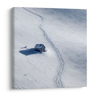 WANDBILD EINSAME HÜTTE IM WINTER - WEIHNACHTS- UND WINTERBILDER - BILDER