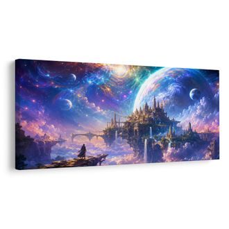 TABLEAU SUR TOILE – PALAIS SPATIAL AU-DESSUS DES NUAGES - IMAGES DE GALAXIE - TABLEAUX