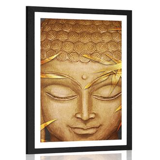 POSTER WITH MOUNT SMILING BUDDHA - FENG SHUI - POSTERS