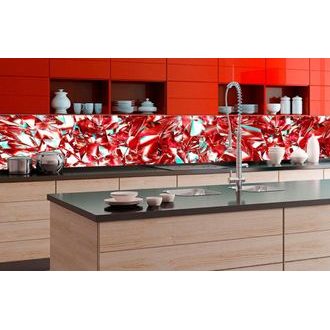 SELF ADHESIVE PHOTO WALLPAPER FOR KITCHEN RED CRYSTAL - WALLPAPERS