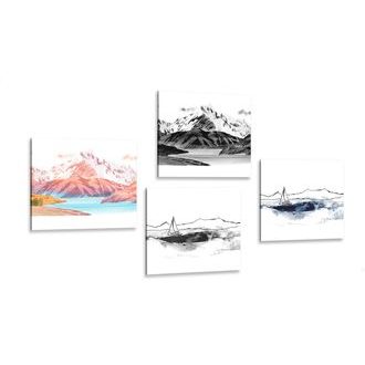 SET OBRAZŮ MAGICKÁ KRAJINA VE STYLU MALBY - SESTAVY OBRAZŮ - OBRAZY