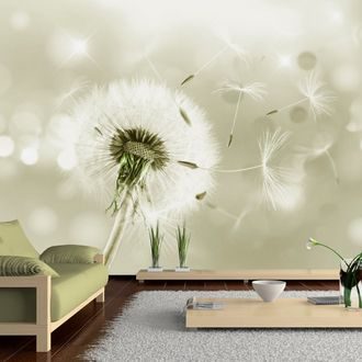 Photo wallpaper dandelion blown by the wind