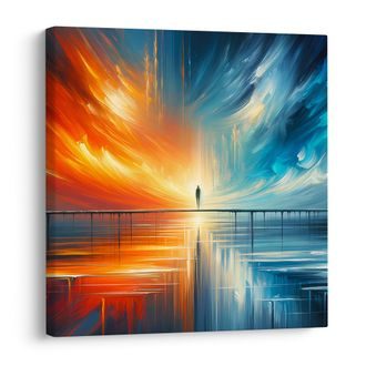 OBRAZ POSTAVA NA MOLE MEZI NEBEM A ZEMÍ - OBRAZY PODLE MOTIVU - OBRAZY