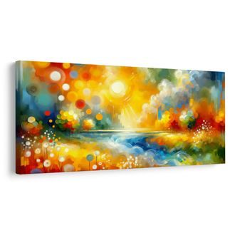 OBRAZ MODRÉ VLNY MEZI LOUKAMI - OBRAZY PŘÍRODY A KRAJINY - OBRAZY