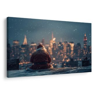 WANDBILD SANTA IN DER GROSSSTADT - WEIHNACHTS- UND WINTERBILDER - BILDER