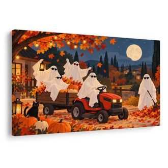 OBRAZ HALLOWEENŠTÍ DUCHOVÉ NA TRAKTORU - HALLOWEENSKÉ A HOROROVÉ OBRAZY - OBRAZY