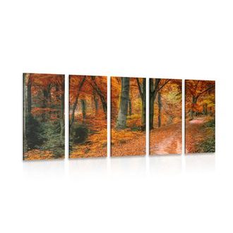 5-DÍLNÝ OBRAZ LES V PODZIMNÍM OBDOBÍ - OBRAZY PŘÍRODY A KRAJINY - OBRAZY