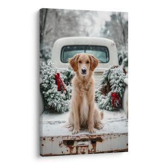 OBRAZ VÁNOČNÍ ATMOSFÉRA SE PSEM - VÁNOČNÍ A ZIMNÍ OBRAZY - PICTURES