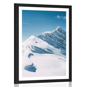 AFFICHE AVEC MONTURE DES MONTAGNES ENNEIGÉES - NATURE - AFFICHES