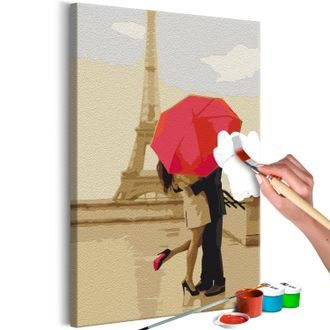 Obraz malování podle čísel polibek v Paříži
