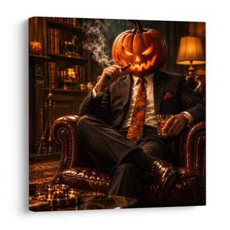 OBRAZ HALLOWEENOVÝ ELEGÁN S DOUTNÍKEM - HALLOWEENSKÉ A HOROROVÉ OBRAZY - OBRAZY