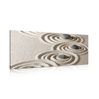 OBRAZ ZEN KAMENY V PÍSČITÝCH KRUZÍCH - OBRAZY - TOTÁLNÍ VÝPRODEJ 🔥