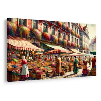 OBRAZ MĚSTSKÝ TRH S OVOCEM - OBRAZY MĚSTA - OBRAZY