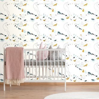 PAPIER PEINT AUTOCOLLANT – PETITS ANIMAUX DE LA FORÊT - PAPIER PEINT AUTOCOLLANT - PAPIERS PEINTS PANORAMIQUES