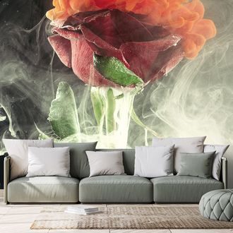 Selbstklebende Tapete Rose mit abstrakten Elementen