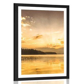 AFFICHE AVEC MONTURE REFLET DE LAC DE MONTAGNE - NATURE - AFFICHES