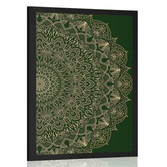 POSTER DETAILED DECORATIVE MANDALA IN GREEN COLOR - FENG SHUI - POSTERS