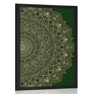 POSTER MANDALA DECORATIVĂ DETALIATĂ ÎN CULOAREA VERDE - FENG SHUI - POSTERE