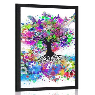 AFFICHE ARBRE FLORAL PLEIN DE COULEURS - ABSTRAIT ET À MOTIFS - AFFICHES