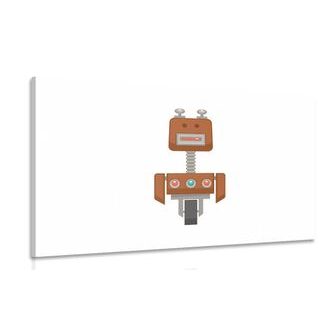 OBRAZ ROBOT V HNĚDÉ BARVĚ - DĚTSKÉ OBRAZY - OBRAZY