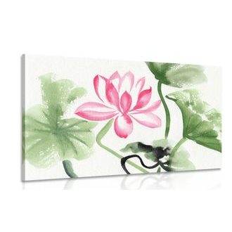 OBRAZ AKVARELOVÝ LOTOSOVÝ KVĚT - OBRAZY KVĚTŮ - OBRAZY