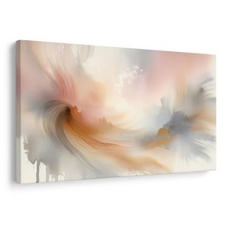 TABLEAU SUR TOILE – TOUCHES DÉLICATES EN AQUARELLE - IMAGES FORMES ABSTRAITES - TABLEAUX