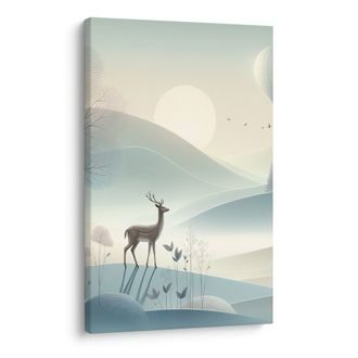 WANDBILD MORGENDLICHER NEBEL UND RUHE IM WALDTAL - BILDER TIERE - BILDER