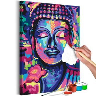 Obraz maľovanie podľa čísiel pestrofarebný Budha - Buddha's Crazy Colors