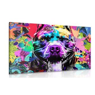 WANDBILD BUNTFARBIGE ILLUSTRATION DES HUNDES - POP-ART-BILDER - BILDER