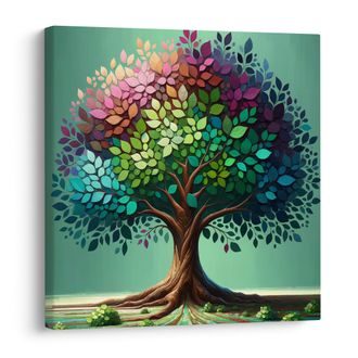 TABLEAU SUR TOILE – ARBRE DE VIE COLORÉ SUR TOILE - TABLEAUX - 🔥 VENTE TOTALE