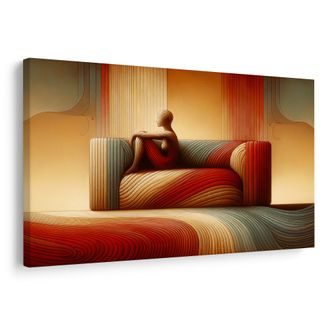 OBRAZ ABSTRAKTNÍ LINIE V TEPLÝCH TÓNECH - ABSTRAKTNÍ OBRAZY - OBRAZY