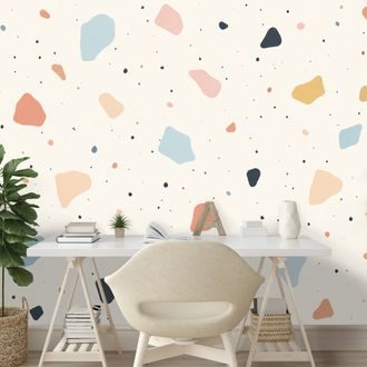 FOTÓTAPÉTA PASZTELL TERRAZZO FORMÁK - TAPÉTÁK GYEREKEKNEK - TAPÉTÁK